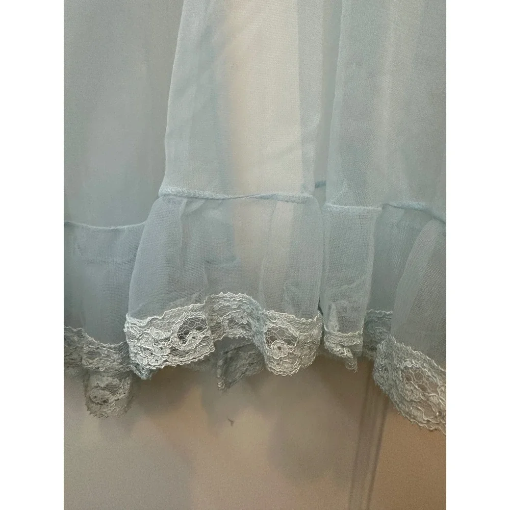 Vintage Childrens Lingerie of Dallas Blue Sheer Lace Robe Toddler 2